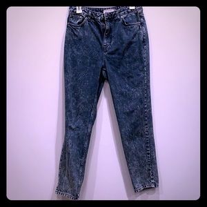 Topshop High Waisted Acid Wash Mom Jeans